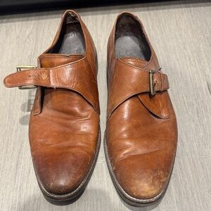 Cole Haan Tan Leather Monk Strap Oxfords